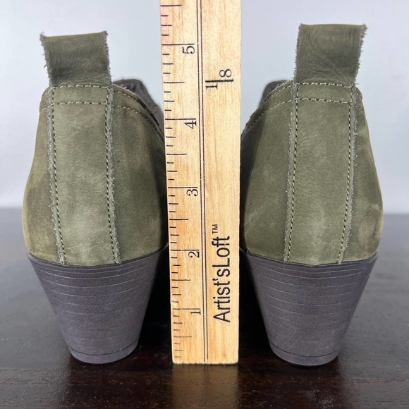 MUNRO JESSIE HEELED NUBUCK LEATHER BOOTIES HERB GREEN SIZE 6M NEW WITHOUT BOX - Picture 12 of 12